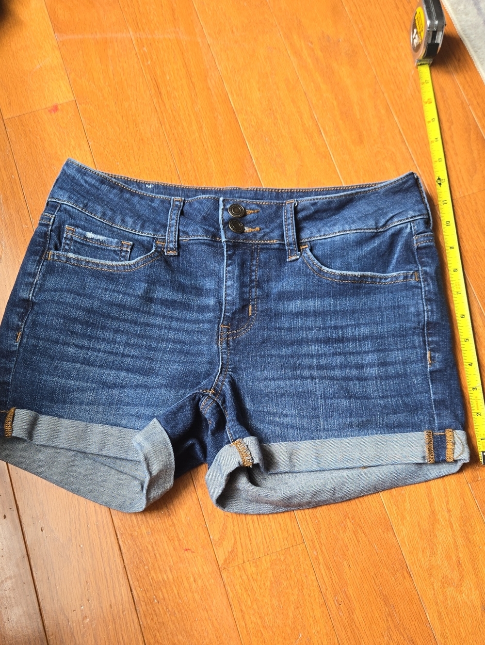 SO Women's Dark Blue Roll-Cuff Denim Shorts
